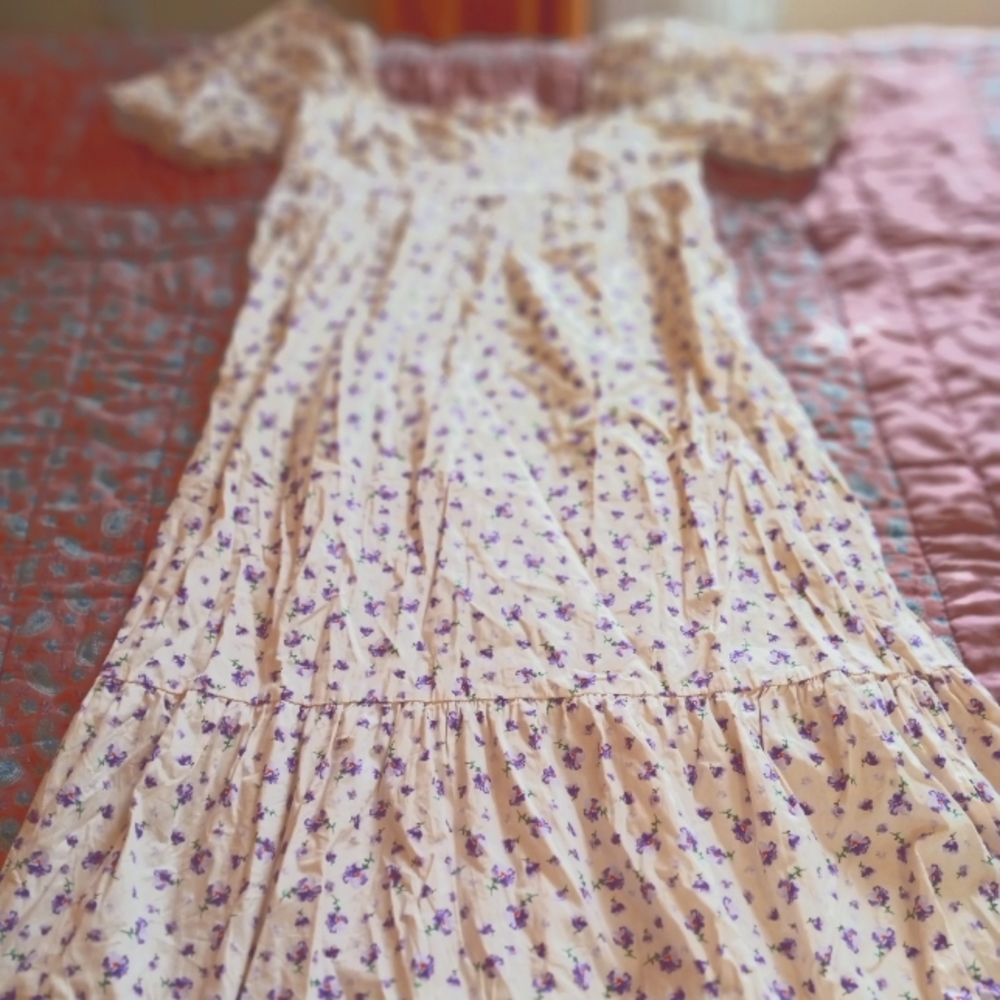 Bridgerton empire waist prairie dress sz LG